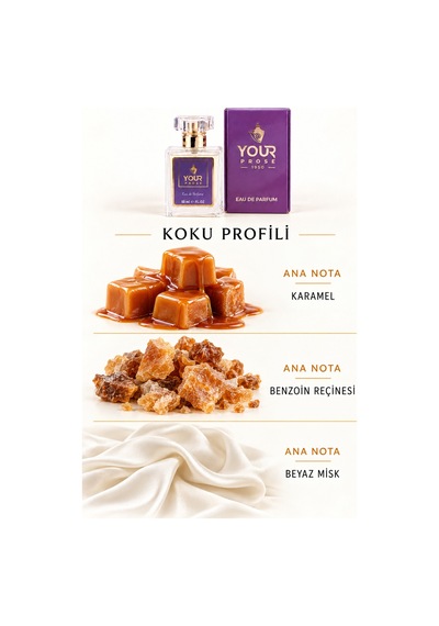 Your Prose K130 Karamel, Misk Ve Benzoin Notalı Tatlı Pudramsı Kadın Parfümü Edp 50 Ml - 8690352000012yp130 Oryantal