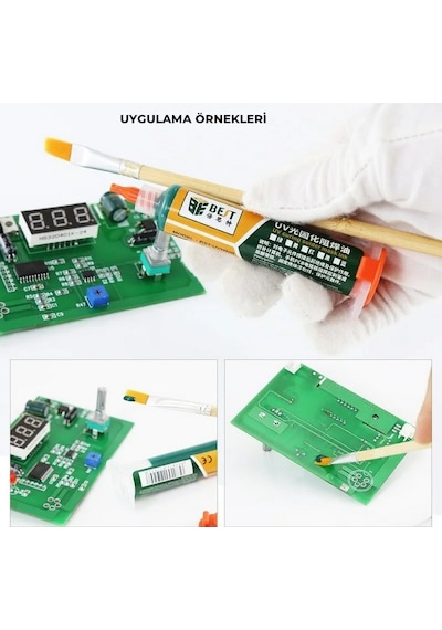 Uv Mor Işıkla Kürleme Boyası Lehim Maskesi Uv Boya 10cc Kırmızı
