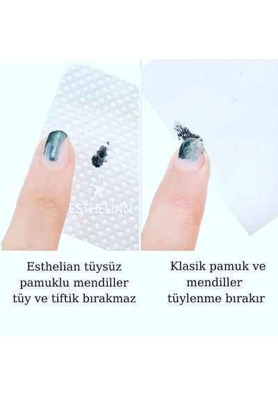 Esthelian İpek Kirpik Protez Tırnak için Tüysüz Makyaj Mendili