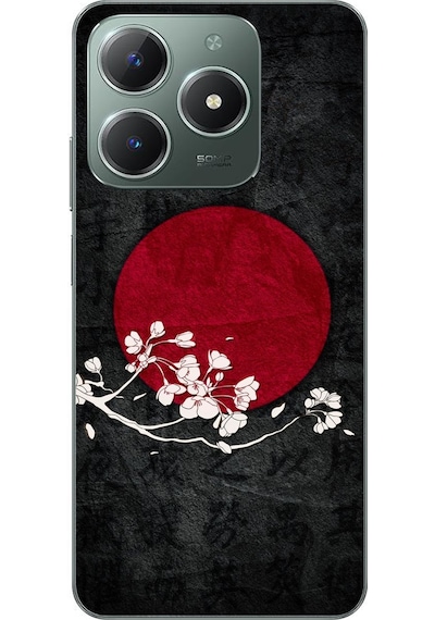 Realme C61 Uyumlu Ay Tutulması Baskılı Silikon Kılıf Renkli