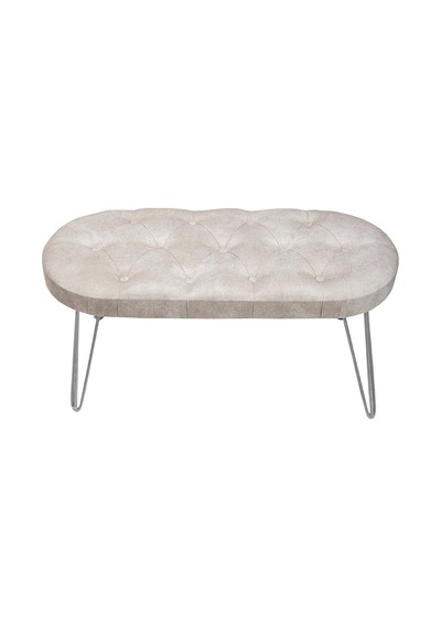 Louca Bench, Kırık Beyaz Silver Krem - Gümüş