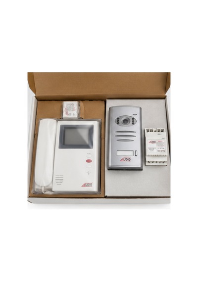 Audio 001390 4 Siyah Beyaz Görüntülü Villa Diafon Seti Kamera + Monitör + Adaptör Dahil