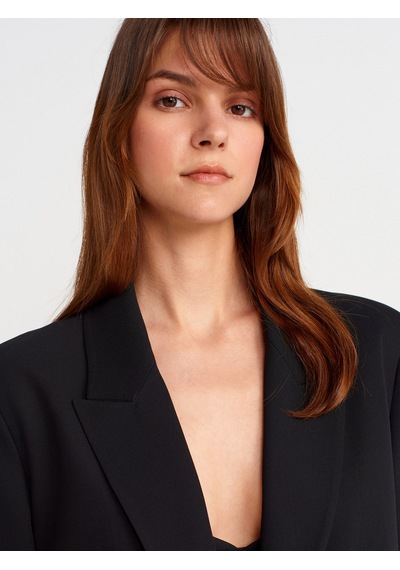 Dilvin 60767 Blazer Ceket-siyah Siyah