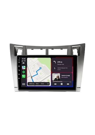 Toyota Yaris Android Multimedya 2007-2011 Carplay Android Auto Navigasyon Kameralı 4gb Ram 32gb 9"