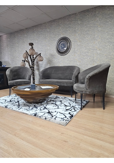 Zafir Teddy Takım Siyah Boyalı Telli Ayak Çay Seti Koltuk - Berjer , Balkon, Salon, Ofis Kahverengi Zafir Teddy Takım Siyah Boyalı Telli Ayak Çay Seti Koltuk - Berjer , Balkon, Salon, Ofis Kahverengi