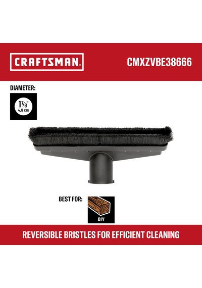 Craftsman Cmxzvbe38666 Zemin Fırçası Islak/kuru Süpürge Başlığı 3,8 Cm