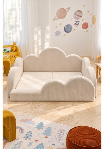 Funbed Junior Bulut Tasarımlı Çocuk Yatağı, Karyola Ve Oyun Matı Seti Krem - 938609351 Funbed Junior Bulut Tasarımlı Çocuk Yatağı, Karyola Ve Oyun Matı Seti Krem - 938609351