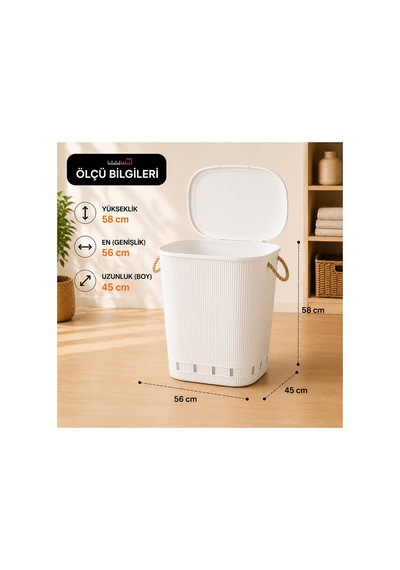 Liva Çamaşır Sepeti Seti 65 L Kapaklı Kirli Sepeti + 40 L Çamaşır Selesi Halat Tutmalı Çamaşır Sepeti Beyaz - 916199009 Beyaz Liva Çamaşır Sepeti Seti 65 L Kapaklı Kirli Sepeti + 40 L Çamaşır Selesi Halat Tutmalı Çamaşır Sepeti Beyaz - 916199009 Beyaz