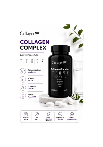 Collagen Forte Platinum 5 Tip Kolajen Vitamin ve Mineral İçeren Takviye Gıda 500 MG 90 Tablet