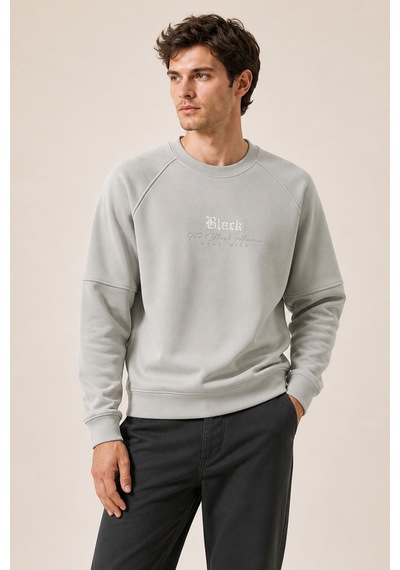 Redline Black Yeni Sezon Erkek Kışlık Regular Fit Sweatshirt Pamuklu Gri