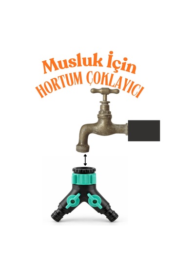 3/4" Dişi Dişli Musluk Adaptörü Vanalı Çift Yönlü Hortum Çoğaltıcı 1/2" Hortum Uyumlu Sulama Aparatı Diğer