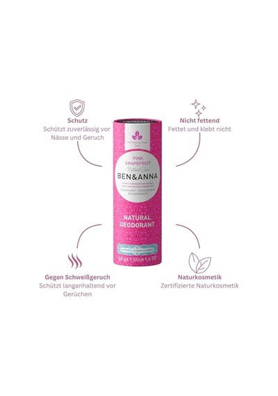 Ben & Anna Pink Grapefruit Vegan Deodorant Stick 40 G 94958