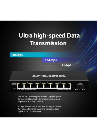 D-lınk Dms-f109ts 8+1 Port 10g Sfp+ Yönetimsiz Swıtch
