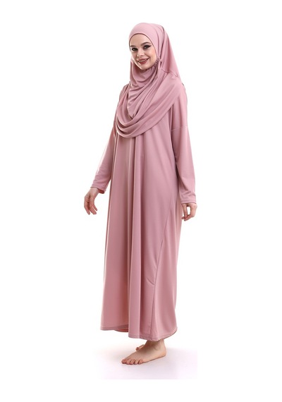 Tek Parça Namaz Elbisesi - Gül Kurusu - 5015 001