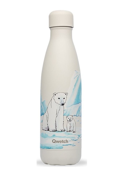 Qwetch QD3464 Kutup Ayısı Desenli Isı Yalıtımlı 500 ML Termos - Fildişi
