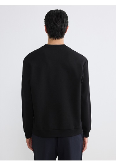 Lcw Vision Siyah Bisiklet Yaka Erkek Sweatshirt