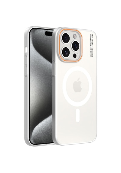 Apple iPhone 15 Pro Max Magsafe Uyumlu Mat Sert Klein Kılıf Beyaz