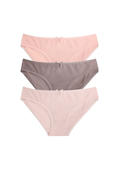 Suwen 3 Lü Renkli Külot St0052601539 Kahverengi - Pembe