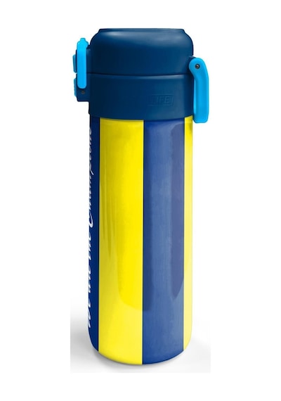 Coral High Kids Sarı Lacivert Çubuklu Pipetli Ve Direkt İçim Çelik Termos 500 Ml 31791 Çok Renkli