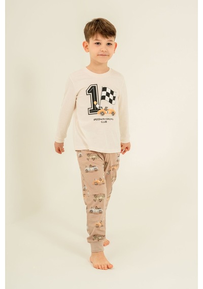Rolypoly Erkek Çocuk Speedway Racing Club Beyazuzun Kol Pijama Takım Rp3875-c-v1 Rp3875-c-v1 BEYAZ