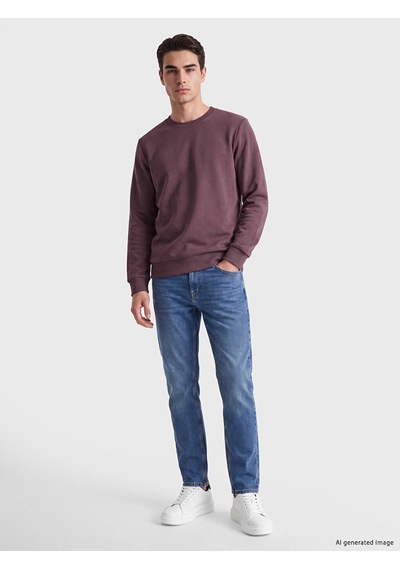 Lcwaıkıkı Classic Mürdüm Bisiklet Yaka Erkek Kalın Sweatshirt