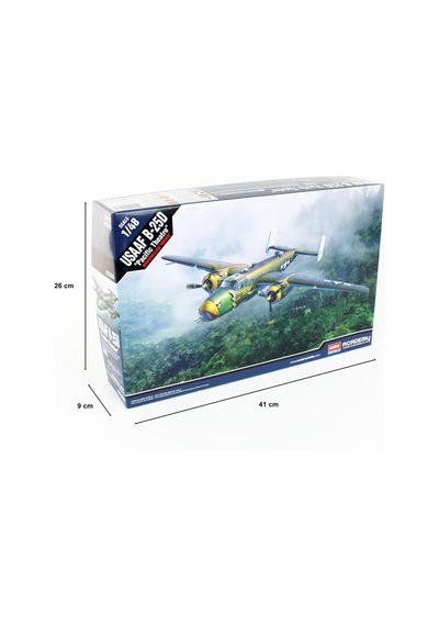 Academy 12328 1/48 Ölçek, Usaaf B-25d Pacific Theatre Savaş Uçağı, Plastik Model Kiti-51207