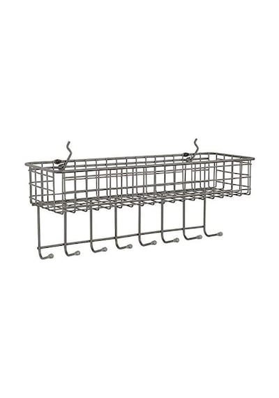 Spectrum Diversified Pegboard & Duvara Monte Raf Sepeti Ve Kanca İstasyonu, 40,64 Cm U X 14,0 Cm G, Endüstriyel Gri