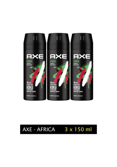 Jenerik 3 Adet Axe Africa Erkek Deodorant Sprey 150 Ml