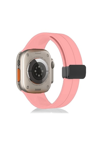 Apple Uyumlu  Watch 7 8 41 MM Kordon Magnetli Ayarlanır Silikon Kordon