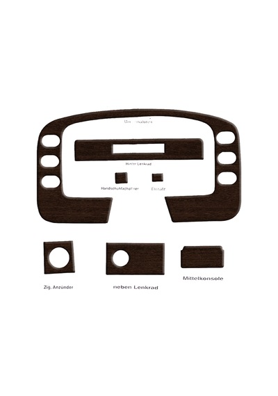 Ford Transit Torpido Kaplama 1995-1997 12 Parça Koyu Meşe