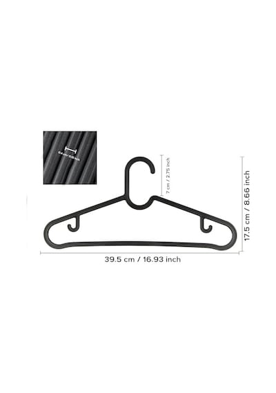 Jouis Askı Dolap İçi Elbise Askısı,pantolon,gömlek,ceket,etek Askısı,gardrop İçin Slim Plastik Askı 20 Adet 6998