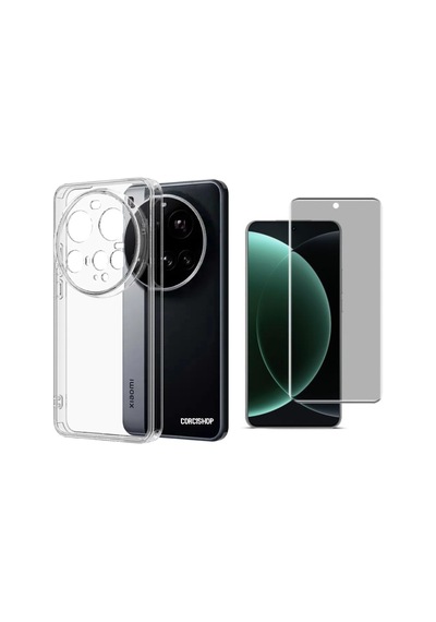 Xiaomi Mi 15 Ultra Kamera Korumalı Silikon Arka Kılıf + Hayalet Nano Esnek Ekran Koruyucu Beyaz