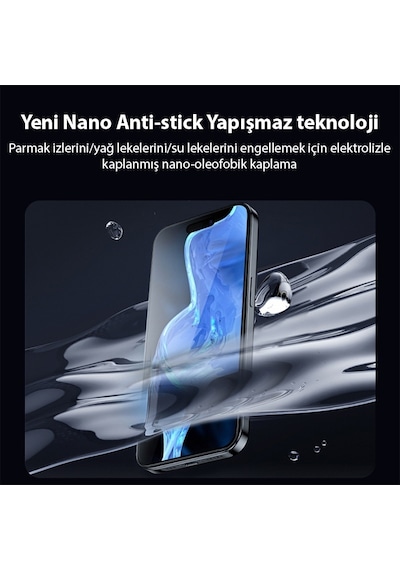 Ally Apple iPhone 15 Pro Uyumlu Privacyhayalet Full Koruma Cam Ekran Koruyucu
