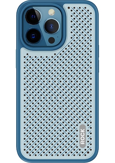 Rock Apple Uyumlu iPhone 14 Pro Max Graphene Serisi Isı Dağılımlı Kılıf Mavi Mavi