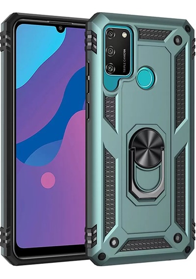 Newface Huawei Y6p Kılıf Sofya Yüzüklü Silikon Kapak - Yeşil