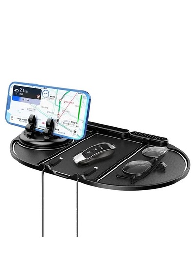 Araç İçi Kaydırmaz Ped 3d Numaratör Telefon Tutuculu Telefonluk