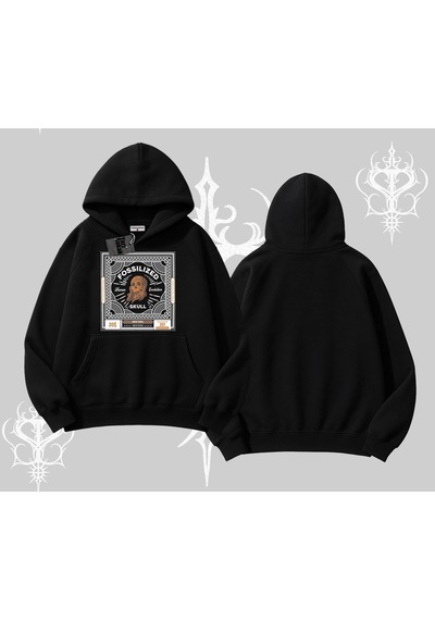 Startmore Kapşonlu Sweatshirt Fossilized Skull Underground Archive Siyah