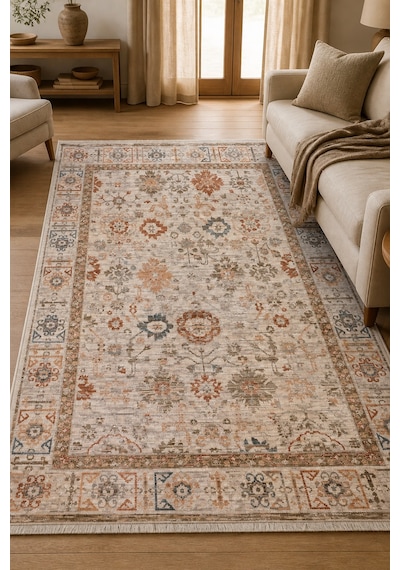 Ayla Vizon Renkli Modern Robot Süpürge Uyumlu Kolay Temizlenebilir Oturma Odası Salon Halısı Vizon / Renkli