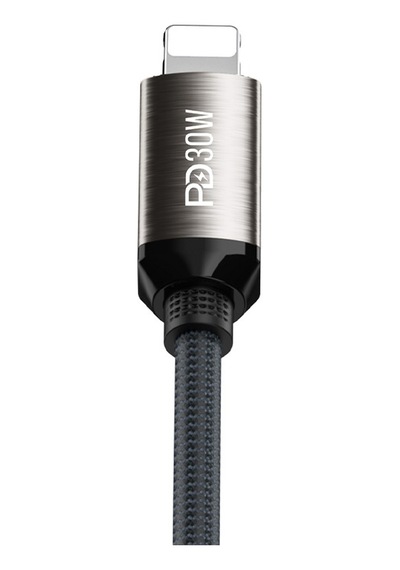 Recci Rs35cl Type-c To Lightning Pd 30w Örgü Tasarımlı Hızlı Şarj Özellikli Şarj Kablosu 1m Gri