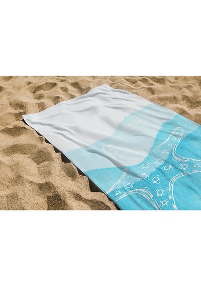 Plaj Havlusu Deniz Yıldız Dijital Baskılı 70x150 Cm Plaj Havlusu - Mavi Diğer