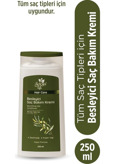 Selesta Life Zeytinyağı Ve Argan Yağı Özlü Besleyici Saç Bakım Kremi Tüm Saç Tipleri Için Bakım Kremi 250 Ml