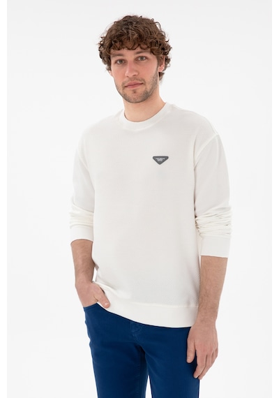 U.S. Polo Assn. Erkek Comfort Fit Bisiklet Yaka Krem Sweatshirt 50290777-VR071