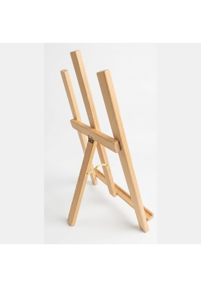 Ahşap Şövale Sergileme Standı 50 Cm - Doğal Ahşap Rengi