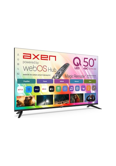Axen AX50QUPRL-W02M 4K Ultra HD 50" 126 Ekran Uydu Alıcılı webOS Smart QLED TV