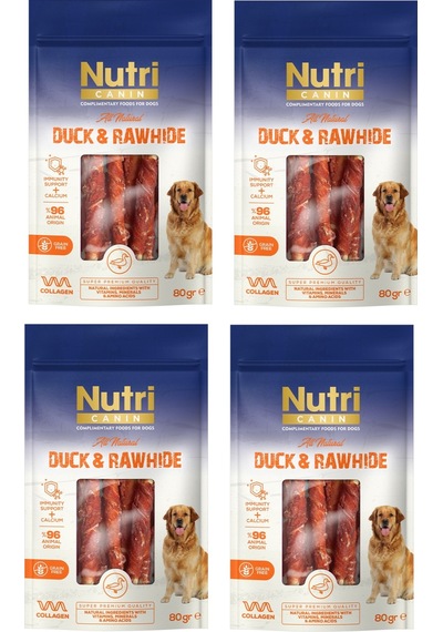 Nutri Canin Rawhide Ördekli Köpek Ödülü 80 Gr. X 4 Adet