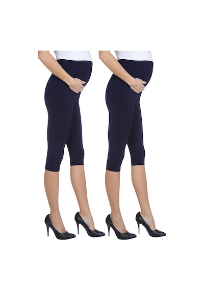 Luvmabelly Myra8003 8010 Beli Ayarlanabilir Hamile Kapri Tayt Seti-lacivert - Lacivert