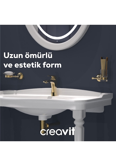 Creavit Lavabo Sifon 33 Cm G1 1/4 - Altın Altın