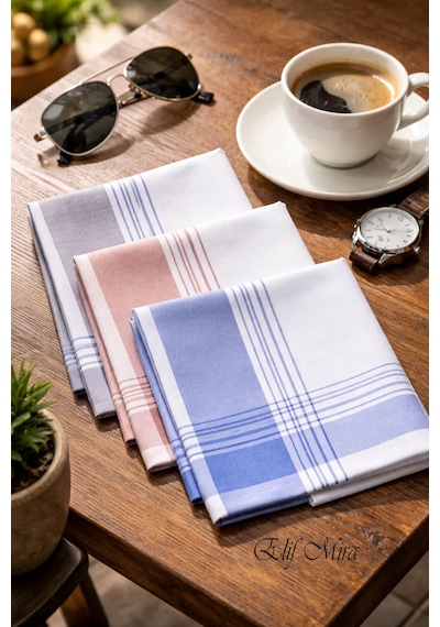 Hepsine Rakip 12 Li Erkek Cep Yaka Mendil Seti 40x40 Cm Pamuklu Mirfatih Pudra