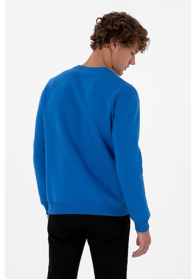 U.S. Polo Assn. Erkek Comfort Fit Bisiklet Yaka Şardonlu Saks Basic Sweatshirt 50313757-VR032