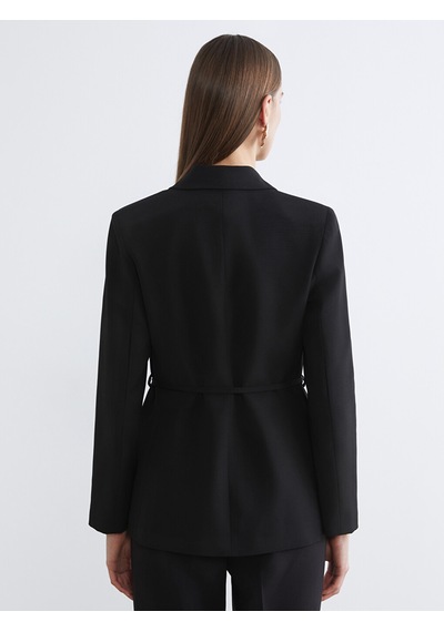 Lcw Everyday Siyah Beli Kuşaklı Kadın Blazer Ceket